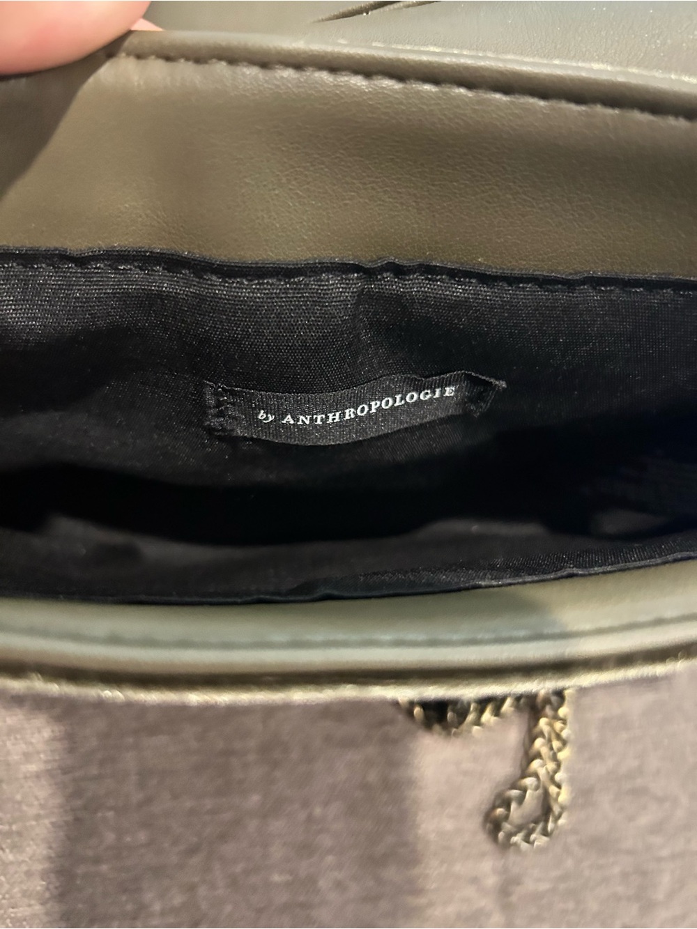 Anthropologie Black Satin Tortoise Handle Crossbody Bag - Picture 4 of 5